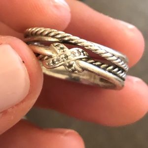 David Yurman x crossover ring with diamonds